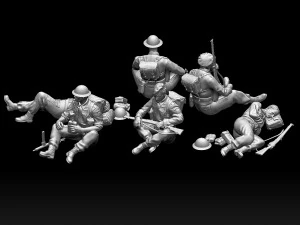British soldiers ww2 3D Print Model