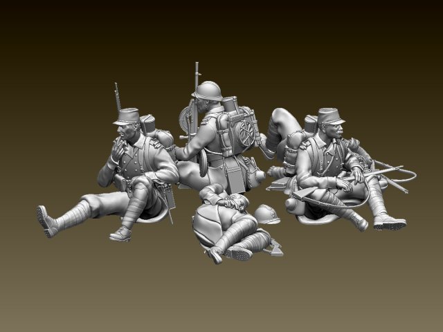 french soldier ww1 3D Принт Модель .c4d .max .obj .3ds .fbx .stl .blend 