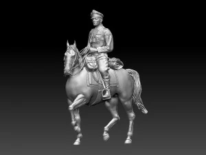 German officer rider 3D Print Model