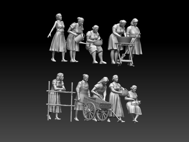 women workers Modèles 3D en vedette .c4d .max .obj .3ds .fbx .stl .blend 