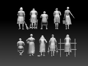 women workers Modèles 3D en vedette