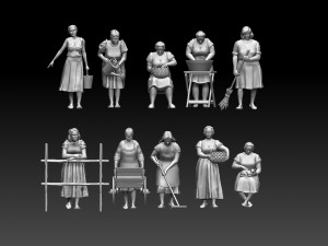 women workers Modèles 3D en vedette