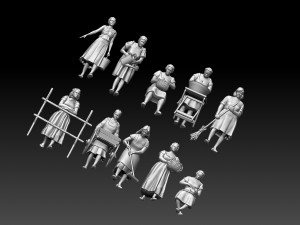 women workers Modèles 3D en vedette