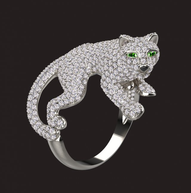 Ring panther 3Dプリントモデル .c4d .max .obj .3ds .fbx .stl .blend 