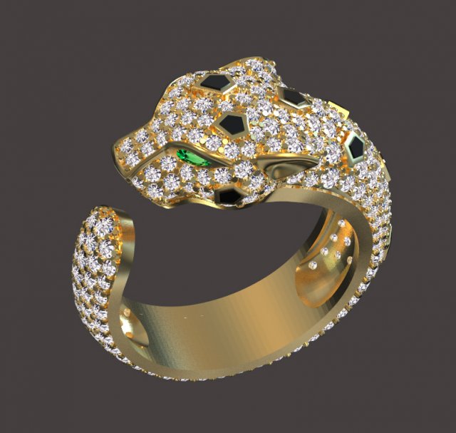 Ring panther 3D Print Model .c4d .max .obj .3ds .fbx .stl .blend 