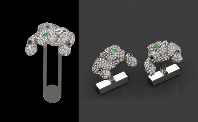 Cufflinks pocket gem Modelo de impresión 3D .c4d .max .obj .3ds .fbx .stl .blend 
