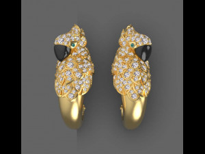 Parrot earrings Modelo de impresión 3D