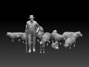 shepherd and sheep Modelo de impresión 3D