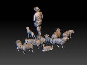 shepherd and sheep Model do druku 3D