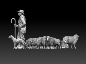shepherd and sheep Model do druku 3D
