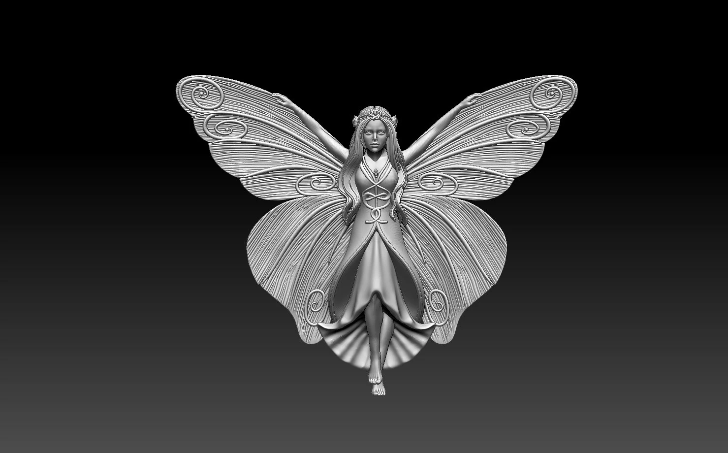 Fairy 3D Print Model .c4d .max .obj .3ds .fbx .stl .blend 