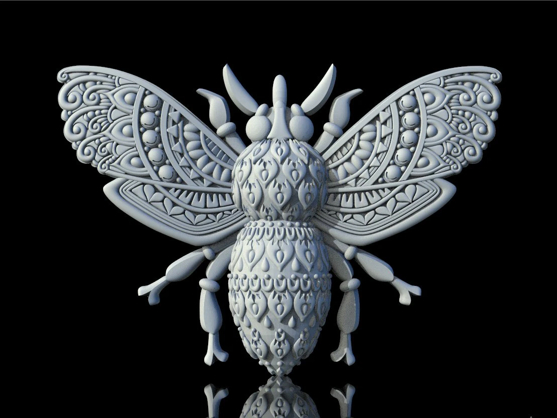 Bee insect 3D Print Model .c4d .max .obj .3ds .fbx .stl .blend 