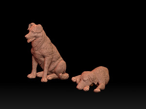 Dogs lies sits 3D 프린트 모델