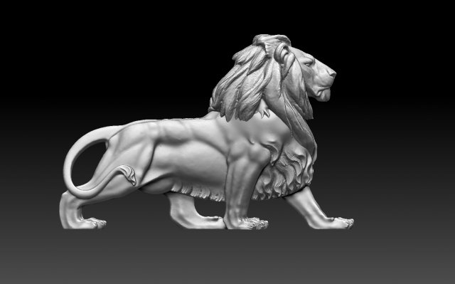 Lion 3D 打印模型 .c4d .max .obj .3ds .fbx .stl .blend 