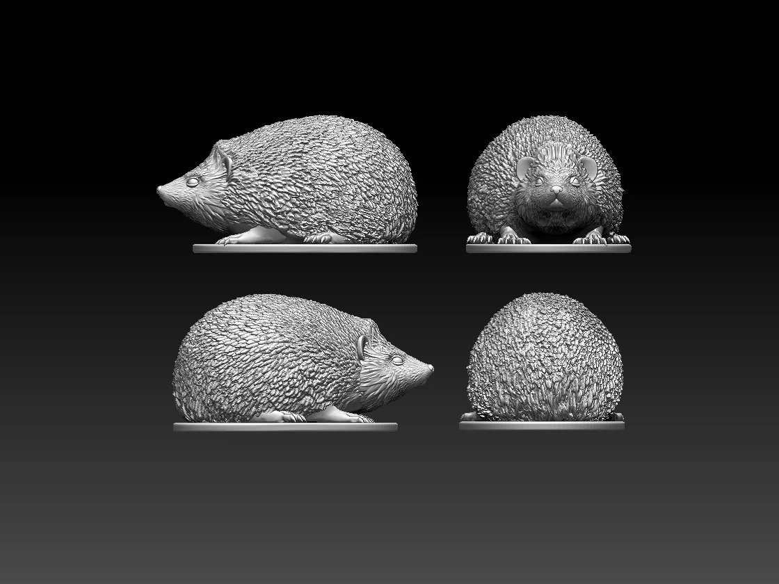 Hedgehog 3D Print Model .c4d .max .obj .3ds .fbx .stl .blend 