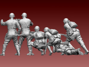 Soldiers WW2 Russia 3D-Druckmodell