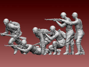 Soldiers WW2 Russia 3D-Druckmodell