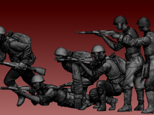 Soldiers WW2 Russia 3D-Druckmodell