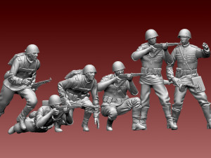 Soldiers WW2 Russia 3D-Druckmodell