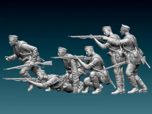 Soldati russi della prima guerra mondiale Modello di stampa 3D