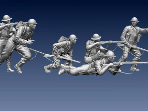 British soldiers ww2 3D Print Model