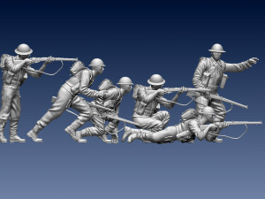 British soldiers ww2 3D-Druckmodell