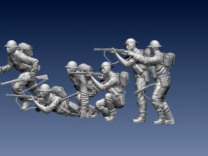 British soldiers ww2 3D-Druckmodell