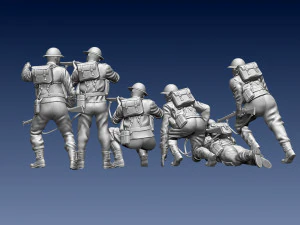 British soldiers ww2 3D Print Model