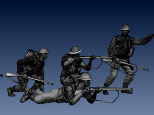 British soldiers ww2 3D-Druckmodell