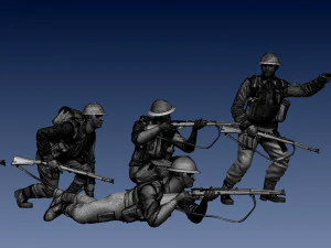 British soldiers ww2 3D Print Model