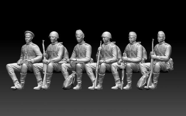 Soldiers WW2 Russia 3D प्रिंट मॉडल .c4d .max .obj .3ds .fbx .stl .blend 