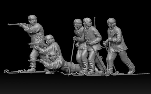 Soldiers WW2 Russia 3D Принт Модель .c4d .max .obj .3ds .fbx .stl .blend 