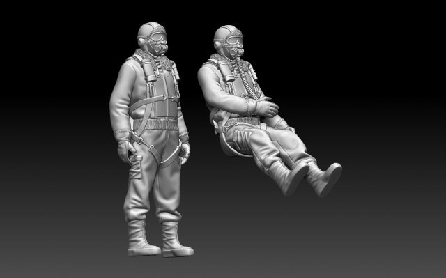 Pilot us ww2 Modello di stampa 3D .c4d .max .obj .3ds .fbx .stl .blend 