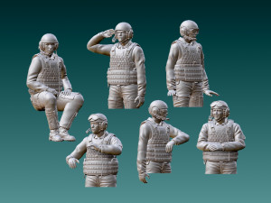 Abrams US tank crew 3D-printmodel