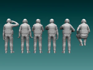 Tripula&ccedil;&atilde;o do tanque Abrams dos EUA Modelo de Impressão 3D