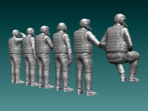 Abrams US tank crew 3D-printmodel