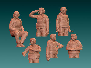 Abrams US tank crew 3D-printmodel