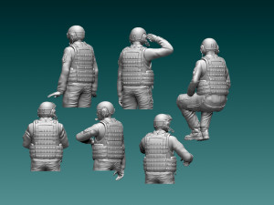 Abrams US tank crew 3D-printmodel