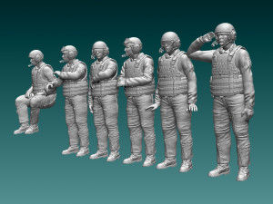 Abrams US tank crew 3D-printmodel