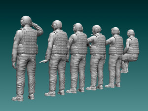 Abrams US tank crew 3D-printmodel