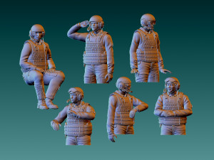 Abrams US tank crew 3D-printmodel