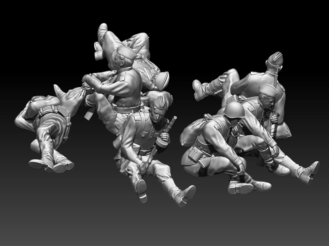 Soldiers ussr 2ww 3D Print Model .c4d .max .obj .3ds .fbx .stl .blend