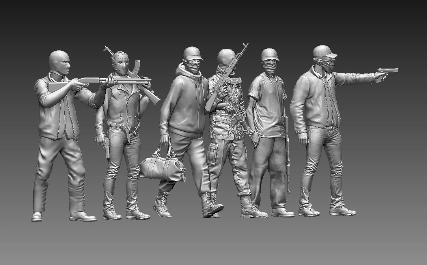 Bandits 3D Print Model .c4d .max .obj .3ds .fbx .stl .blend 