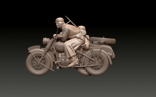 Figurine Moto Allemande WWII 1/72