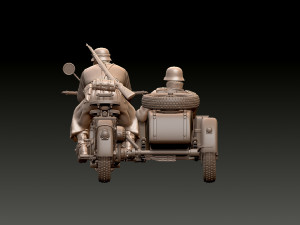 German motorcycle crew ww2 3D Принт Модель