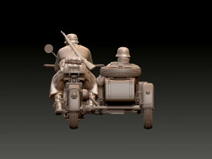 German motorcycle crew ww2 3D Print Model