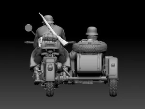 German motorcycle crew ww2 3D Print Model