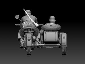German motorcycle crew ww2 3D Принт Модель