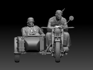 German motorcycle crew ww2 3D Принт Модель