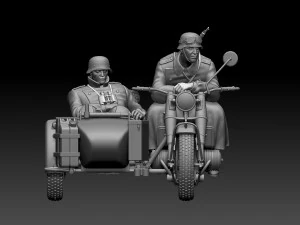 German motorcycle crew ww2 3D Print Model